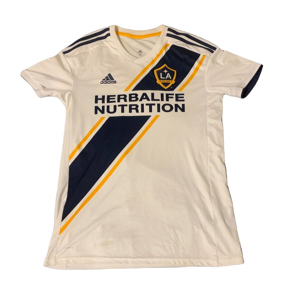 LA Galaxy FC 2018-2019 Jersey Sz M Adidas Climalite MLS Soccer Home Kit Football